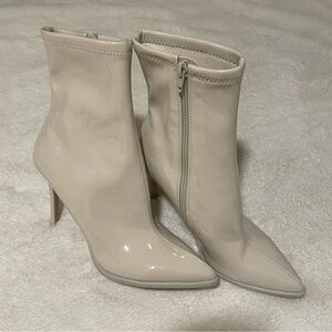 Steve Madden Cream Faux Leather Boots